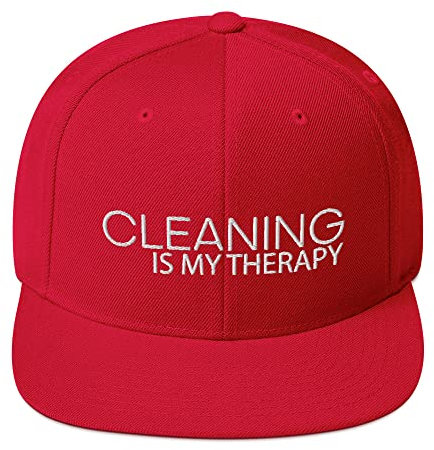 Snapback Hat Cleaning is Therapeutic Gag Sayings Germophobic Gag, Red, One Size