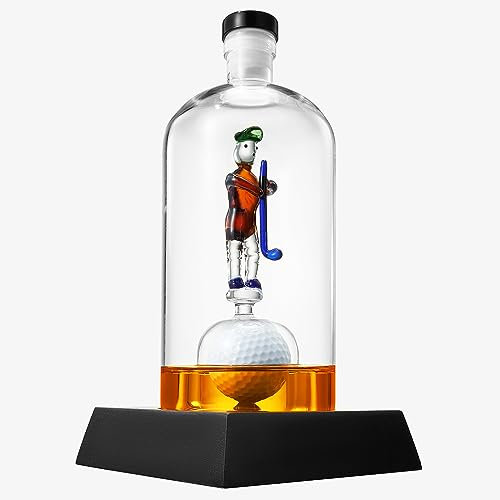 The Wine Savant Golfer Decanter Whiskey Decanter - , Golf Gifts for Both Men & Women, Golf Accessories, Golfer Gifts, Based on A Replica Human Golfing (750ml Decanter)