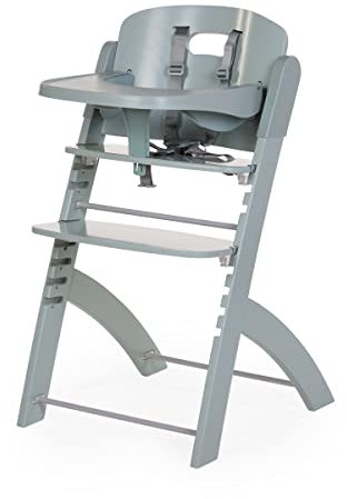 CHILDHOME, Chaise Haute Bebe Evolutive : De 0 mois à 85KG, Tablette Incluse, Bois de Hêtre, Arceau, Sécuritaire Harnais 5 points, Vis Invisibles, Evosit, Menthe