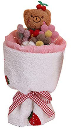 LICHENGTAI Ramo de Stitch de Peluche, Mini Conejo de Felpa Animal Flor Conejo Muñeca Ramo Decoración, Juguete de Peluche Redondo de Mano de Franela Fiesta de San Valentín Regalo Festivo