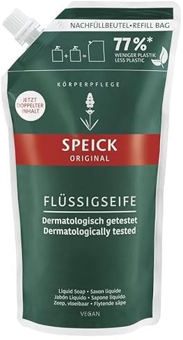 Speick Original Flüssigseife Nachfüllbeutel – sanfte Reinigung, unverwechselbarer Duft, vegan, 600 ml (3 Stück, 1800 ml)