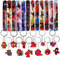 Spiderman Kindergeburtstag Geschenke Set,12 Slap Armbänder Slap Bands + 12 Schlüsselanhänger, Superheroes Party Mitgebsel, Geburtstags Party Zubehör, Schnapparmband für Mädchen Jungen Party Geschenke