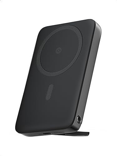AMEGAT Magnetische Powerbank 10000mAh, Wireless Powerbank USB-C 30W, Power Bank Induktives Laden mit Halterung, Powerbank Kompatibel mit MagSafe für iPhone 16/15/14/13/12 Pro Max/Pro/Plus/Mini