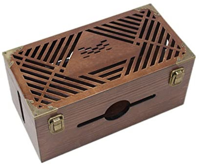 ZINXY Kabelmanagement Organizer Box Pine Hollow Cable Management Box Holz Kabel Aufbewahrungsbox Organizer for Verstecken von Kabeln Steckdosenleisten Kabel Organizer for Home Office Kabelbox