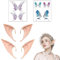 DOKEI 2 Paar Elfenohren Latex Ohren Elfe mit 2 STK Tattoo Aufkleber Schmetterling Elfenohren Set Feenohren für Cosplay Karneval Weihnachten Halloween Partydekorationen Zubehör