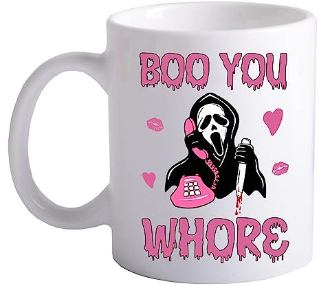 happy bargains ltd Horror Movie Friends Mug Halloween Nightmare On Elm Street Friday 13th Texas Chainsaw Massacre Childs Play Chuck 80s Movie Memorabilia Mug v5