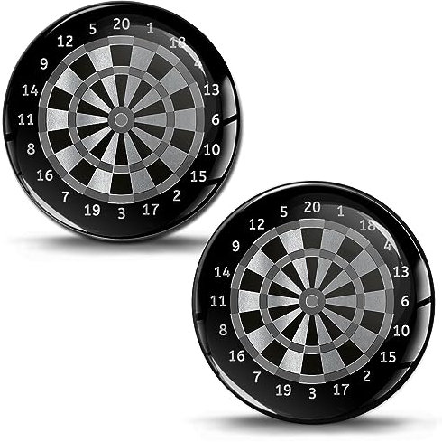 SkinoEu 2 x 3D Gel Silikon Stickers Sport Spiel Darts Dartscheibe Silber Aufkleber Auto Moto Motorrad Fahrrad Skate Fenster Tür PC Tablet Laptop KS 143