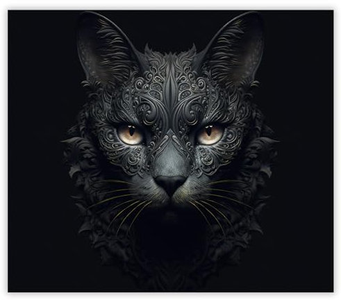 SMTDeco Herdabdeckplatte Ceranfeld Abdeckplatte Herdabdeckung Herdplatten Abdeckungen Induktionskochfeld 60x52 cm 1-tlg. Katze Fantasie Schwarz