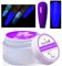 NAILGIL Solid Builder Gel for Nails, Neon Purple Builder Gel Spring Summer Colors Sculpture 3D Gel Nail Art for Women Girls, Non-Stick Hand LED/UV Needed -Glow in the Dark