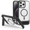 ZCSK Kickstand Case iPhone 13 Pro Max Mag-Safe Case 6.7-Inch Clear Black Translucent with Built-In Metal Stand Bumper Strong Protective Cover to Protect Compatible for MAG-SAFE iPhone 13 ProMax Black