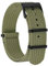 BISONSTRAP Nylon Uhrenarmband für Herren, Einteilige Militär Armband, 20mm, Armeegrün (Schwarze Schnalle)