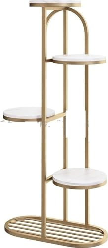 pflanzenständer, blumenstand, blumenstander Blumenregal pflanzenhocker pflanzentopf blumentopf hoch indoor holz seule Garten Blumentreppen Pflanzentreppe Ablagen deko gold metall weiß schwar