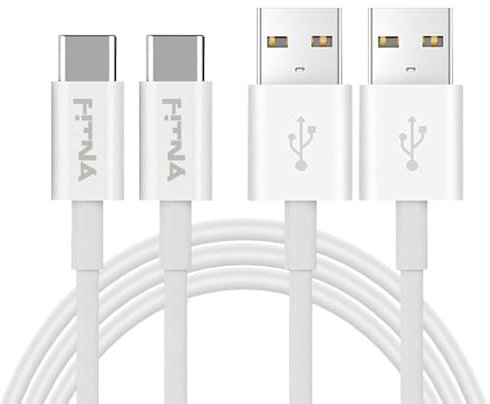 FITNA 2Pack 1.5M USB C Charger Cable USB A to USB C Fast Charging Cable USB Type C Cable Type C Cable for iPhone 16,15, Samsung Galaxy S23 S22 S21 Note 10 9 8, Huawei, Google Pixel, Sony Xperia 12W