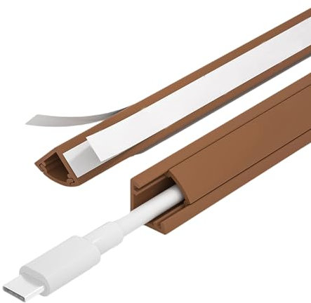 Electrical Wire Cover,Cable Trunking,Cable Raceway,Decorative TV Cable Tidy, Electrical Wire Cover, Popular Cord Management Solution(3 pieces*1m)-brown||15 * 10mm