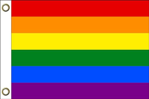 LGBT Regenbogen Flagge Fahnen | 150 cm x 90 cm / 90 x 150 cm | Wetterfest & Langlebig | Polyester mit zwei Ösen