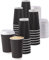 HOT BARGAINS 50 x 16oz Black Kraft Paper Cups with lids for hot and Cold Drinks