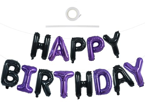 TONIFUL Happy Birthday-Luftballon-Banner, 40,6 cm, Mylar-Folie, Buchstaben, Geburtstagsschild, Banner, Wimpelkette, wiederverwendbar, für Mädchen, Jungen, Kinder und Erwachsene