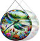 RIVEENY Buntglas-Fensterbehang, Buntglas-Libellen-Geschenke, Sonnenfänger für Fenster, 19,8 cm, Sonnenfänger, Vögel, Fensterbehang, Geschenke für Zuhause, Garten, Weihnachten, Party, Hochzeit (Fluss)