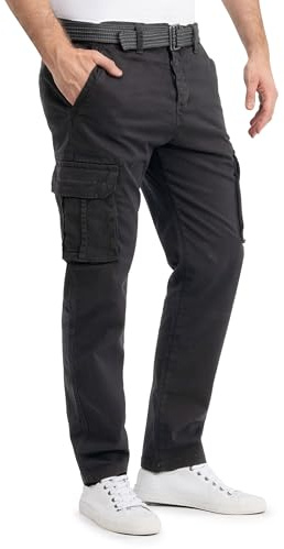 Sublevel Herren Jeans Straight Slim Fit Denim Hose Röhre Cargo Hose Chino Jeanshose