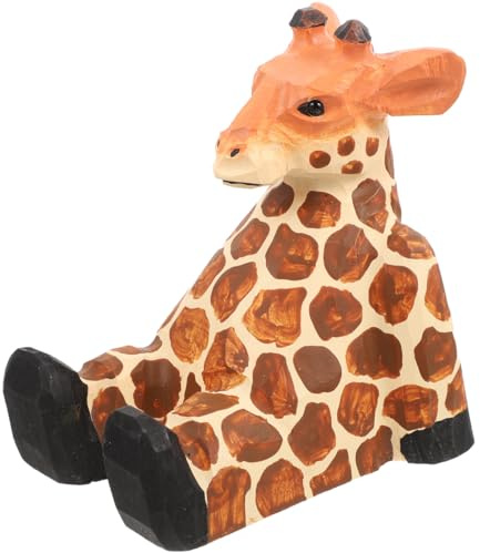 Ciieeo Giraffe Phone Stand Novelty Phone Stand for Desk Wooden Cellphone Holder Bracket Stable Mobile Holder for Watching Videos Video Calls Charging Home Office Dorm