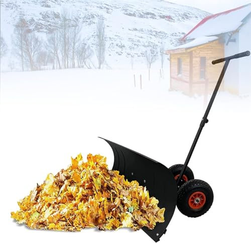 Schneeschieber mit Rädern, verstellbar, mit 5 Fächern, ideal für Gärten, Terrassen und Straßen