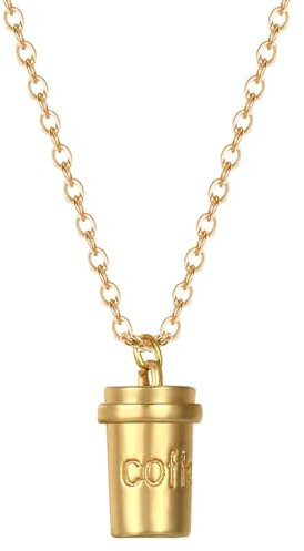 OAUWKEIY Pendant Necklace Small Coffee Cup Coffee Pendant Necklace Coffee Cup Necklace Valentine's Day Gift jewelry