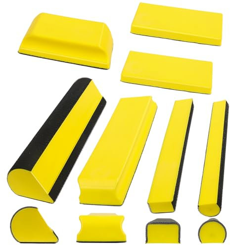 MOGRQAP Taco de lijado manual de 7 piezas, juego de tacos de lijado manual para pulido de madera y lijado fino Taco de lijado manual