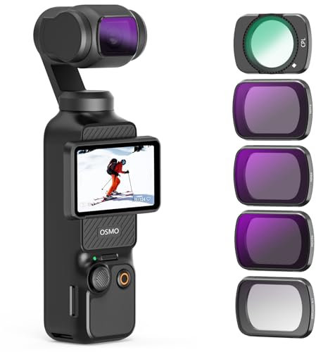 AMAZEAR ND Filter Kit für DJI Osmo Pocket 3 Zubehör (1/4 Black Mist/CPL / ND16 / ND64 / ND256) Reise Vlog Filter Kit für DJI Pocket 3