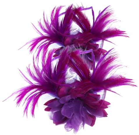 Ipetboom 2stücke Fascinator Haarband Mit Federn Teiliges Retro Haarschmuck Für Damen Und Mädchen Für Halloween Weihnachten Und Tea Party Violett