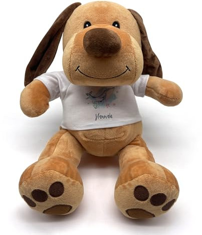 printplanet® - Kuscheltier Hund mit eigenem Foto, Namen oder Text Bedrucken - 17 Designs - Stofftier