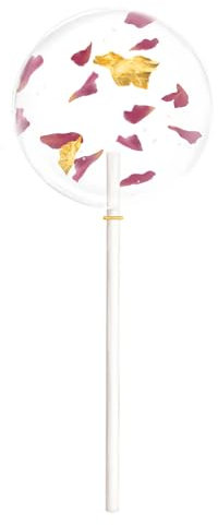 Blütenlollis mit verschiedenen echten Blüten und Blattgold - 4er Set - Salonbuck (La Vie en Rose)