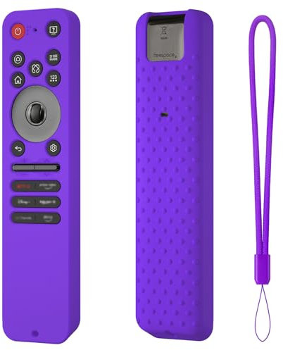 Hi Color Remote Cover for LG MR25GA Soft Durable Protective Case Compatible with LG C5 B5 G5 M5 Series TV Remote MR25GA Silicone Case Cover (purple)