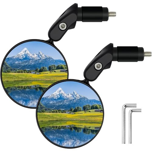 2 Stück Fahrradspiegel Fahrrad Drehspiegel HD 360° Drehbar & Klappbar Fahrrad Rückspiegel Umweltfreundliches & Langlebiges ABS-Material Einstellbare Lenkerendspiegel für Mountainbike Rennräder
