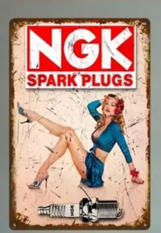 Spark Plugs, Vintage Style Metal Wall Sign, Decorative Automotive Garage Art