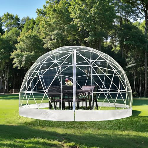 Tente dôme de jardin géodésique igloo Serre d'extérieur Camping Abri avec housse transparente