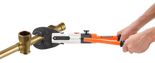 Rohrpresszange Hydraulisch, 10T Presskraft Profi Rohrpresse mit 9 Matrizen für Kupferrohr, Edelstahlrohr (12-32mm), Presswerkzeug für Rehau Fitting & Sanitär Installation