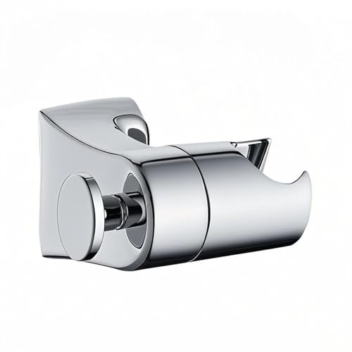 FuYelng Support de Pommeau de Douche Rotatif à 360° Réglable Universel, Support de Douche Sans Perçage Douchette Mural Chromé avec Crochet, pour Salle Bain Hôtel (Argent)