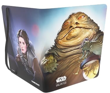 Gamegenic, Star Wars: Unlimited 18-Pock. Album – Leia Organa/Jabba the Hutt | Sammelalbum mit 20 Seiten, 18 seitliche Taschen, bis zu 360 eingehüllte Karten, Motiv: Leia Organa/Jabba the Hutt