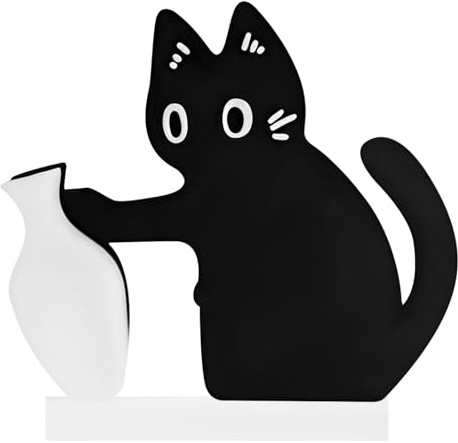 Magnetische Katzenvase für Kühlschrank, süße Mini Blütenhalter | Niedliche Katzen-Deko mit Magnetbefestigung, platzsparend zum Aufstellen kleiner Blumen am Kühlschrank.
