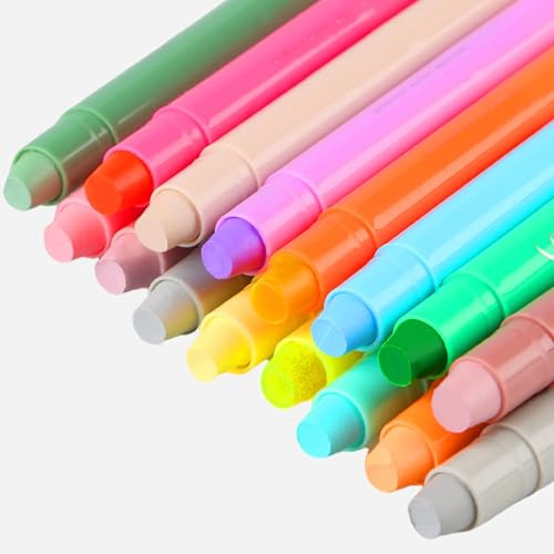 Bibel-Textmarker, 16 Farben, Neon-Gel, Textmarker, Wachs, ohne Verschmieren, Bibel-Highlighter, für Studium und Bibel, Studium, Schule, Arbeit, Tagebuch, Hervorhebung