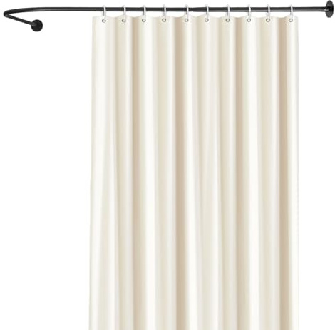 Duschvorhangstange Ohne Bohren, Edelstahl Eck Duschstange L Form, Verstellbare 70-95x105-165cm, Duschvorhang für Badezimmer Badewanne Toiletten (Schwarz)