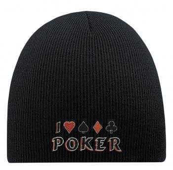 Fan-O-Menal Beanie-Mütze mit Einstickung – Poker - 54864 Schwarz