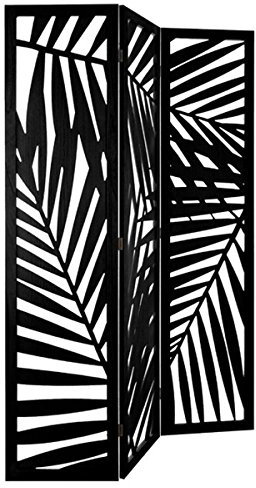 PEGANE Paravent Contemporain en Bois Coloris Noir - 120 x 170 cm