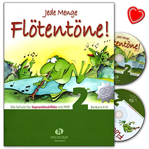 Jede Menge Flötentöne! Die Schule für Sopranblockflöte mit Pfiff und bunter herzförmiger Notenklammer VHR3 9783940069870