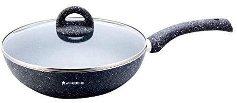 Wonderchef 63152994 Granite Wok with Lid 26, Aluminium