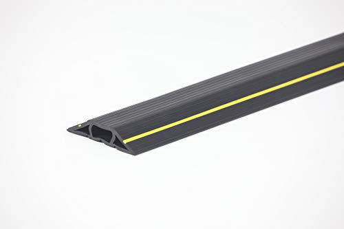 The Ramp People Floor Cable Protector - Black and Yellow 1m - 9m (3m) Channel Size 20mm x 10mm Rubber Cable Cover, Cable Management