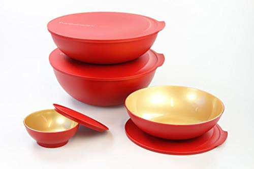 Tupperware Allegra Saladier Rouge 5 l + 3,5 l + 1,5 l + 275 ML