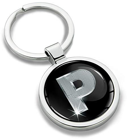 Biomar Labs® Porte-clé Lettres A-Z Initiales Personnalisable de L'alphabet Alphabet Accessoires Homme Femme Cadeau Lettre P Argent KK 16