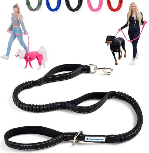 Shed Defender Bungee Dog Leash w/Three Padded Handles – Seen on Shark Tank - 4FT to 6FT Shock Absorbing Dog Leash Dogs – Heavy Duty Traffic Control Leash for Walking, Training, Running