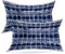 Batmerry Indigo Navy Blue Decorative Pillow Covers, Blue Shibori Abstract Tie Dye Striped Navy Indigo Double Sided Throw Pillow Covers Sofa Cushion Cover Lumbar 12 x 20 Inches(Set of 2)